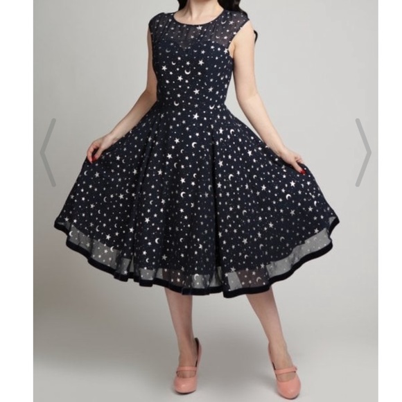 Collectif Dresses & Skirts - Collectif Starlight Swing Dress Starry Night